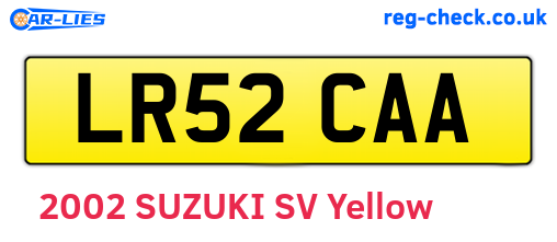 LR52CAA are the vehicle registration plates.