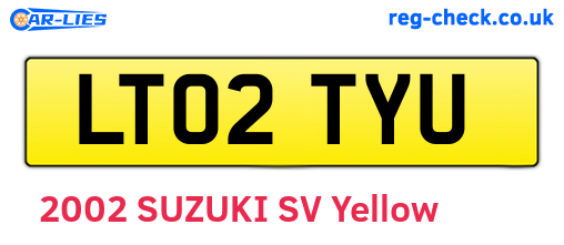 LT02TYU are the vehicle registration plates.