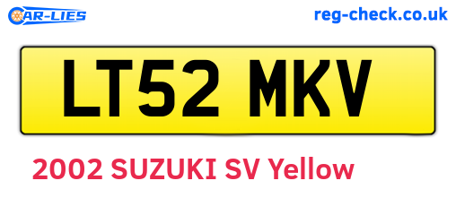 LT52MKV are the vehicle registration plates.