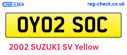 OY02SOC are the vehicle registration plates.