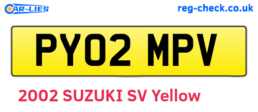 PY02MPV are the vehicle registration plates.