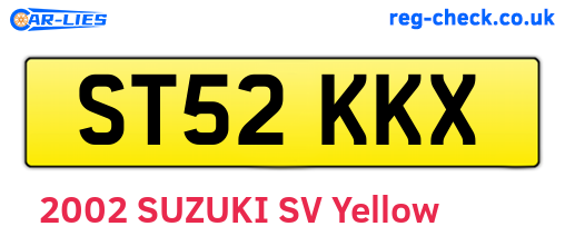 ST52KKX are the vehicle registration plates.