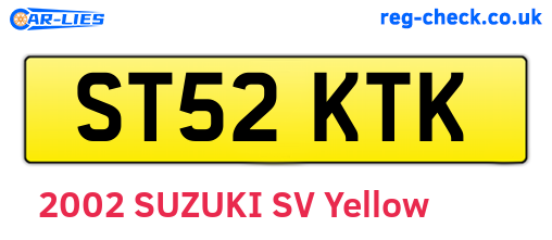 ST52KTK are the vehicle registration plates.