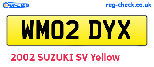 WM02DYX are the vehicle registration plates.