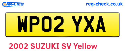 WP02YXA are the vehicle registration plates.