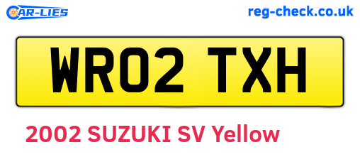 WR02TXH are the vehicle registration plates.