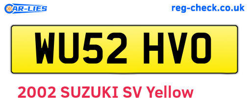 WU52HVO are the vehicle registration plates.