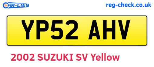 YP52AHV are the vehicle registration plates.