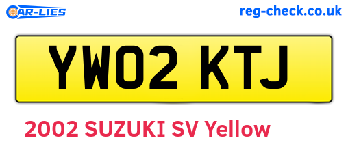 YW02KTJ are the vehicle registration plates.
