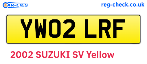 YW02LRF are the vehicle registration plates.