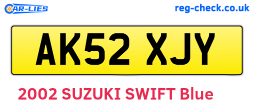 AK52XJY are the vehicle registration plates.