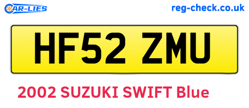HF52ZMU are the vehicle registration plates.