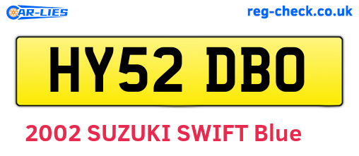 HY52DBO are the vehicle registration plates.