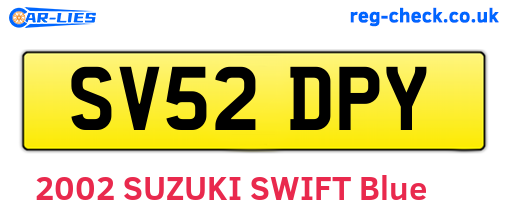 SV52DPY are the vehicle registration plates.