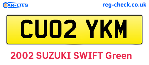 CU02YKM are the vehicle registration plates.
