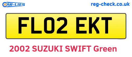 FL02EKT are the vehicle registration plates.
