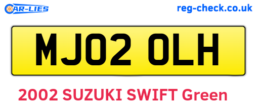 MJ02OLH are the vehicle registration plates.