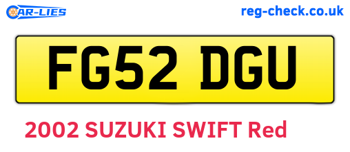 FG52DGU are the vehicle registration plates.