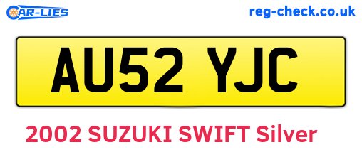 AU52YJC are the vehicle registration plates.