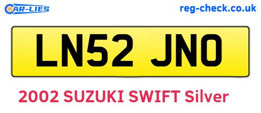 LN52JNO are the vehicle registration plates.