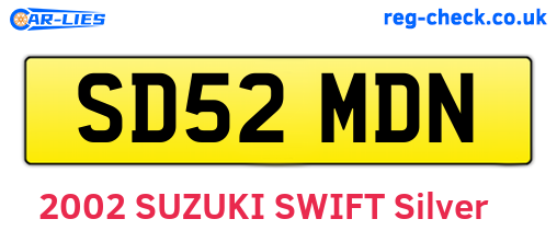 SD52MDN are the vehicle registration plates.