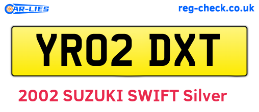 YR02DXT are the vehicle registration plates.