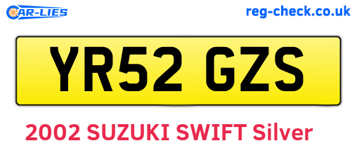 YR52GZS are the vehicle registration plates.