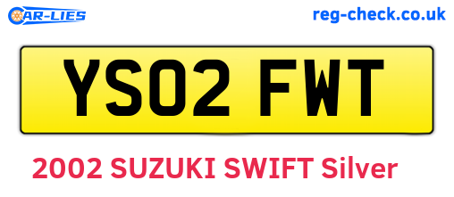YS02FWT are the vehicle registration plates.