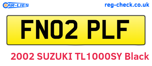 FN02PLF are the vehicle registration plates.
