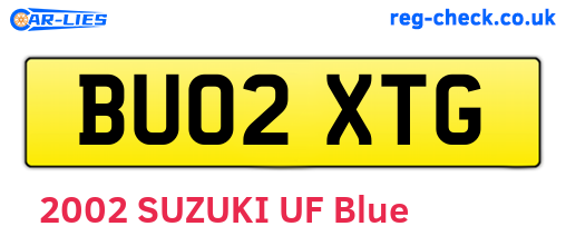BU02XTG are the vehicle registration plates.