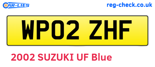 WP02ZHF are the vehicle registration plates.