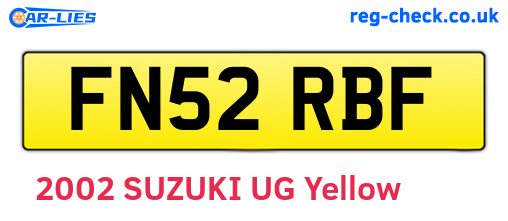 FN52RBF are the vehicle registration plates.