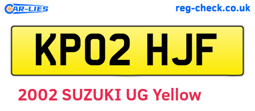 KP02HJF are the vehicle registration plates.