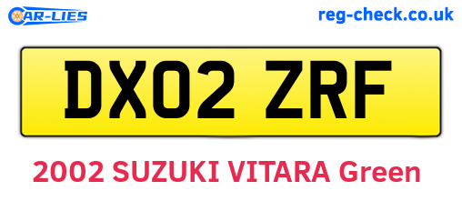 DX02ZRF are the vehicle registration plates.