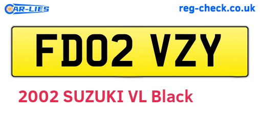 FD02VZY are the vehicle registration plates.