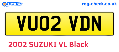 VU02VDN are the vehicle registration plates.