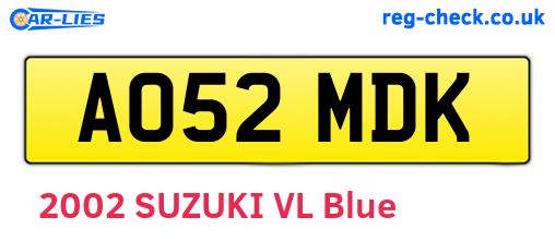 AO52MDK are the vehicle registration plates.
