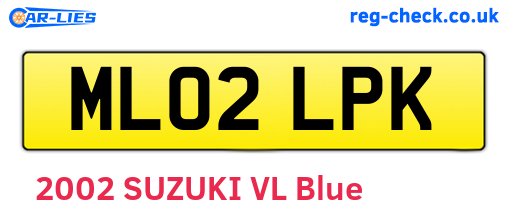 ML02LPK are the vehicle registration plates.