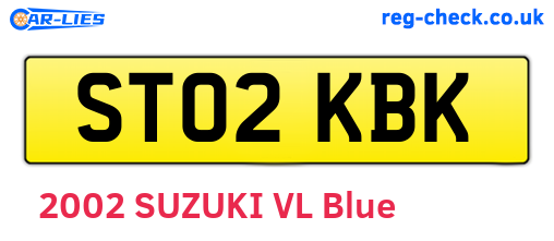 ST02KBK are the vehicle registration plates.