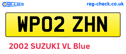 WP02ZHN are the vehicle registration plates.