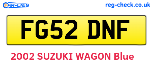FG52DNF are the vehicle registration plates.