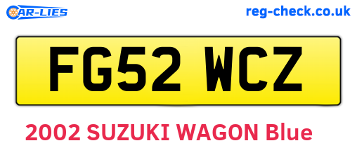 FG52WCZ are the vehicle registration plates.