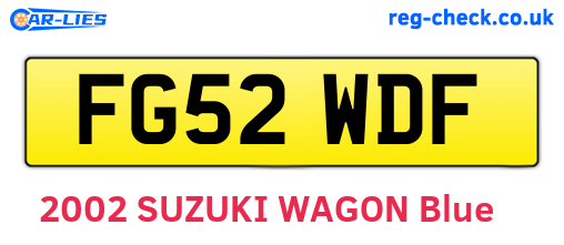 FG52WDF are the vehicle registration plates.
