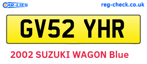 GV52YHR are the vehicle registration plates.