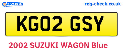 KG02GSY are the vehicle registration plates.