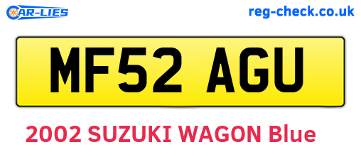 MF52AGU are the vehicle registration plates.