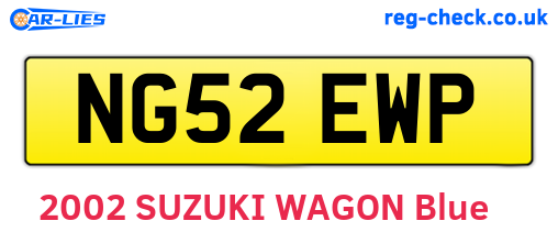 NG52EWP are the vehicle registration plates.