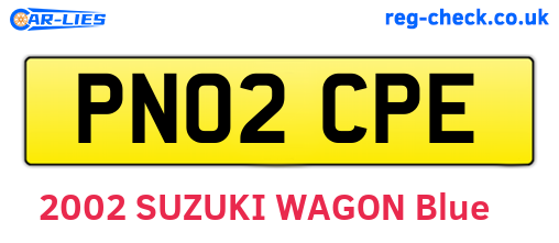 PN02CPE are the vehicle registration plates.