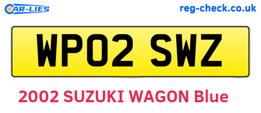 WP02SWZ are the vehicle registration plates.