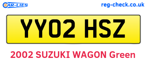 YY02HSZ are the vehicle registration plates.